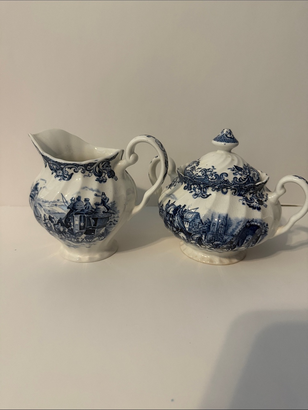 Johnson Brothers 'Coaching Scenes' Sugar & Creamer